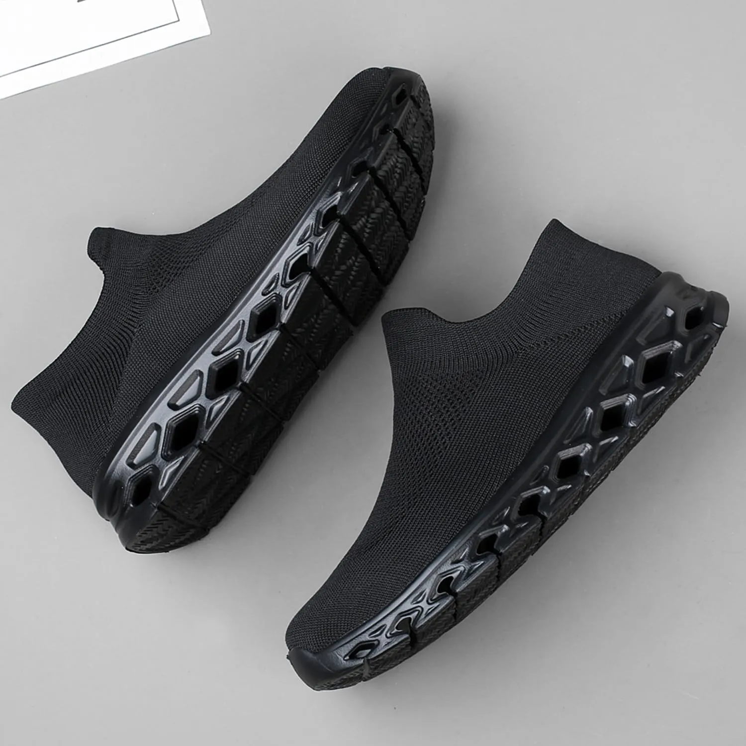 FLARUT Women's Walking Shoes Cushioning Loafer Sneakers Slip on Lightweight Mesh Sock Shoes