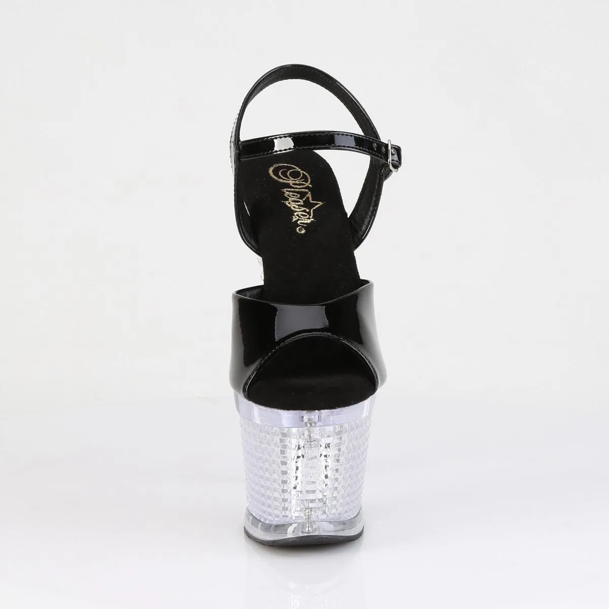 FLASHDANCE-709SPEC Black/Clear Light-Up Platform Heels