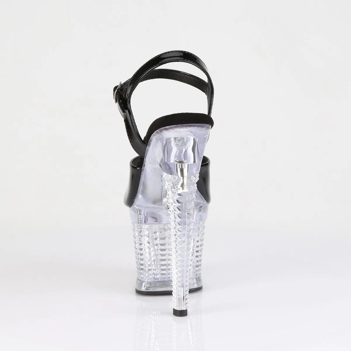FLASHDANCE-709SPEC Black/Clear Light-Up Platform Heels