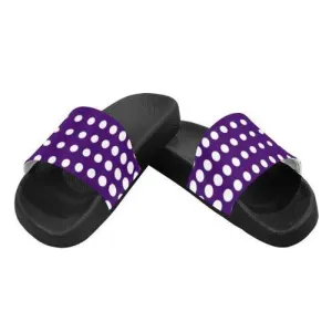 Flip-Flop Sandals, Purple and White Dotted Style Women's Slides