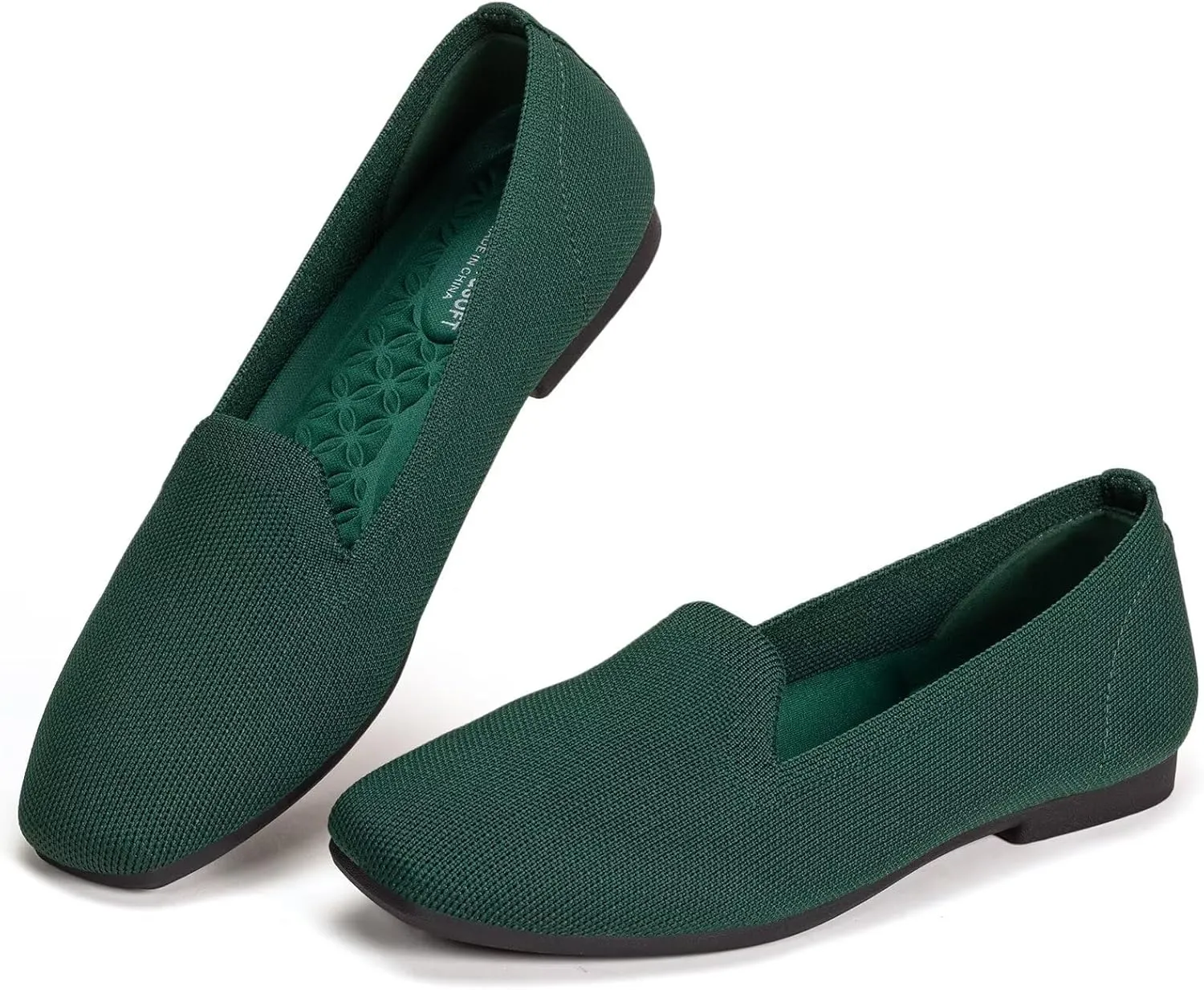 Frank Mully Women's Loafer Flats Square Toe Comfortable Office Work Shoes, Cute Penny Loafer Slip On Walking Driving Shoes