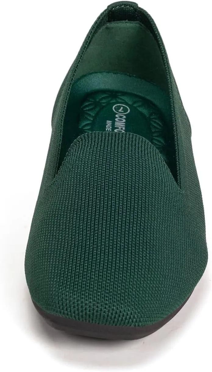 Frank Mully Women's Loafer Flats Square Toe Comfortable Office Work Shoes, Cute Penny Loafer Slip On Walking Driving Shoes