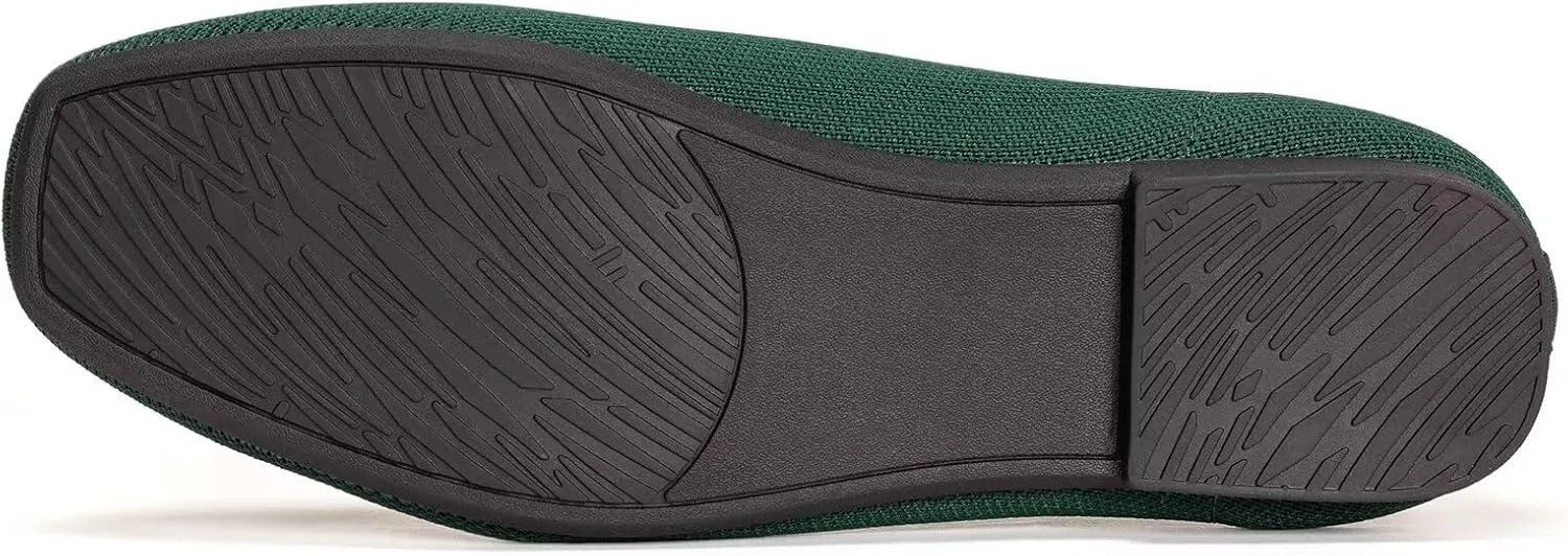Frank Mully Women's Loafer Flats Square Toe Comfortable Office Work Shoes, Cute Penny Loafer Slip On Walking Driving Shoes