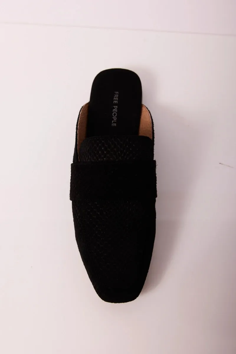 Free People - At Ease Embossed Loafer in Black Suede