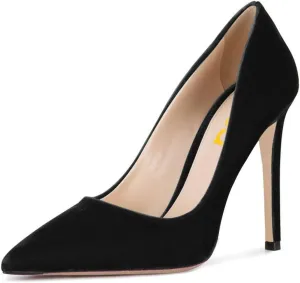 FSJ Women Formal Stiletto High Heels Pumps Pointed Toe Velvet Slide Office Wedding Lady Party Dress Shoes Size 4-15 US
