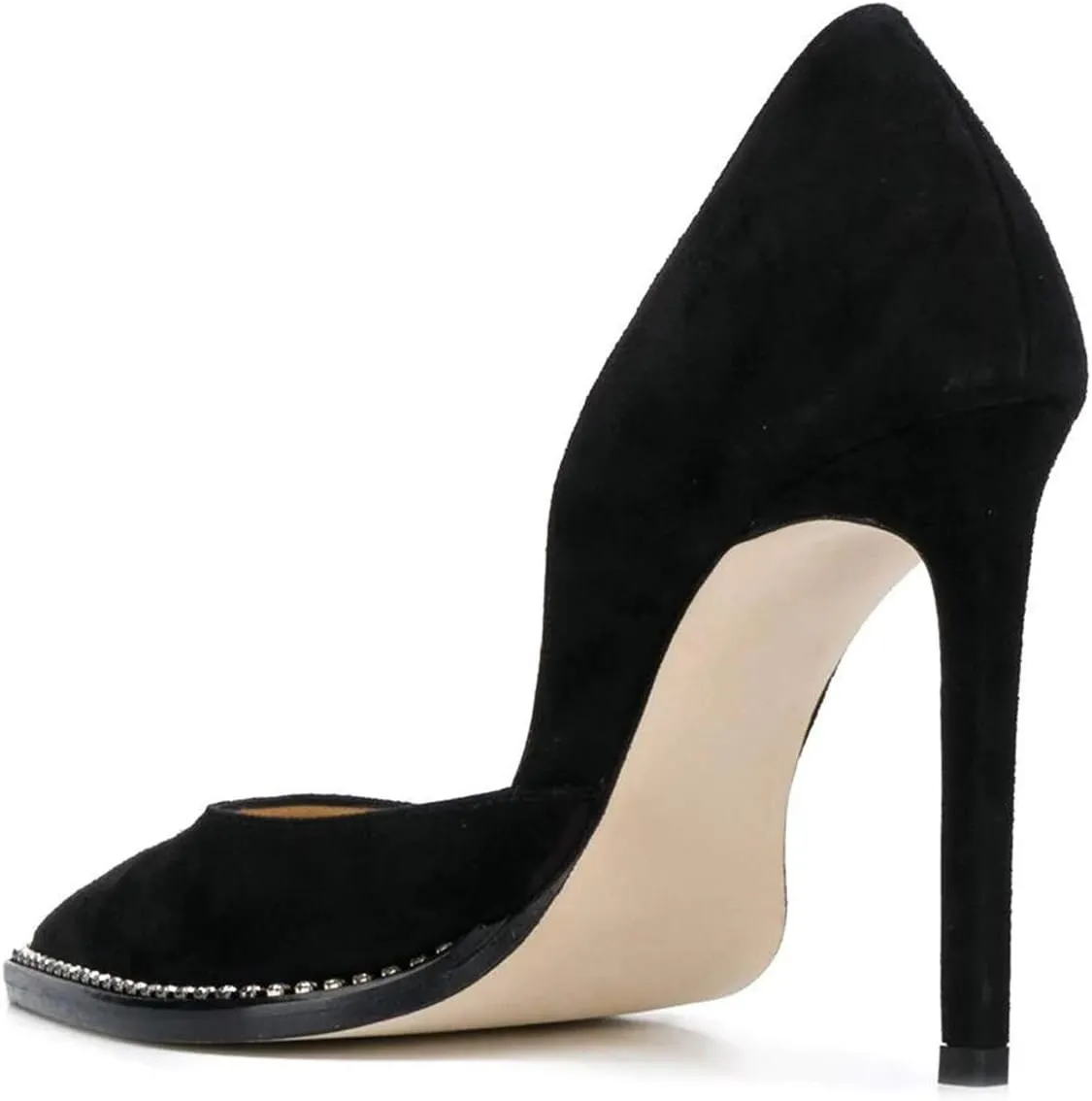 FSJ Women Sexy High Heels Slide Pumps Pointed Toe Studded Stiletto Party Evening Dress Shoes Size 4-15 US