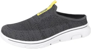 FUNCOS Men's Slip-On Slippers Lightweight Breathable Knit Mesh House Shoes Closed Toe Design for Indoor Comfort