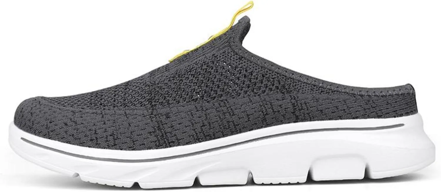 FUNCOS Men's Slip-On Slippers Lightweight Breathable Knit Mesh House Shoes Closed Toe Design for Indoor Comfort