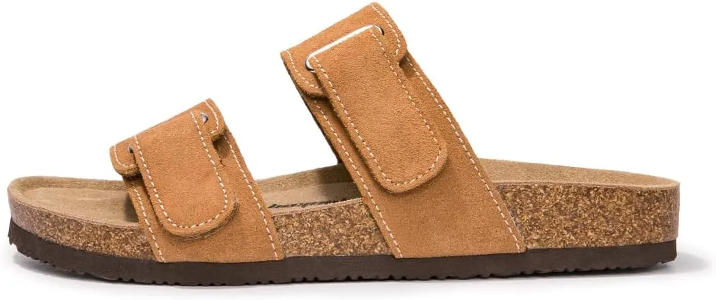 FUNKYMONKEY Unisex Slide Sandals Adjustable Double Buckle with Soft Footbed Comfort Slides for Women and Men