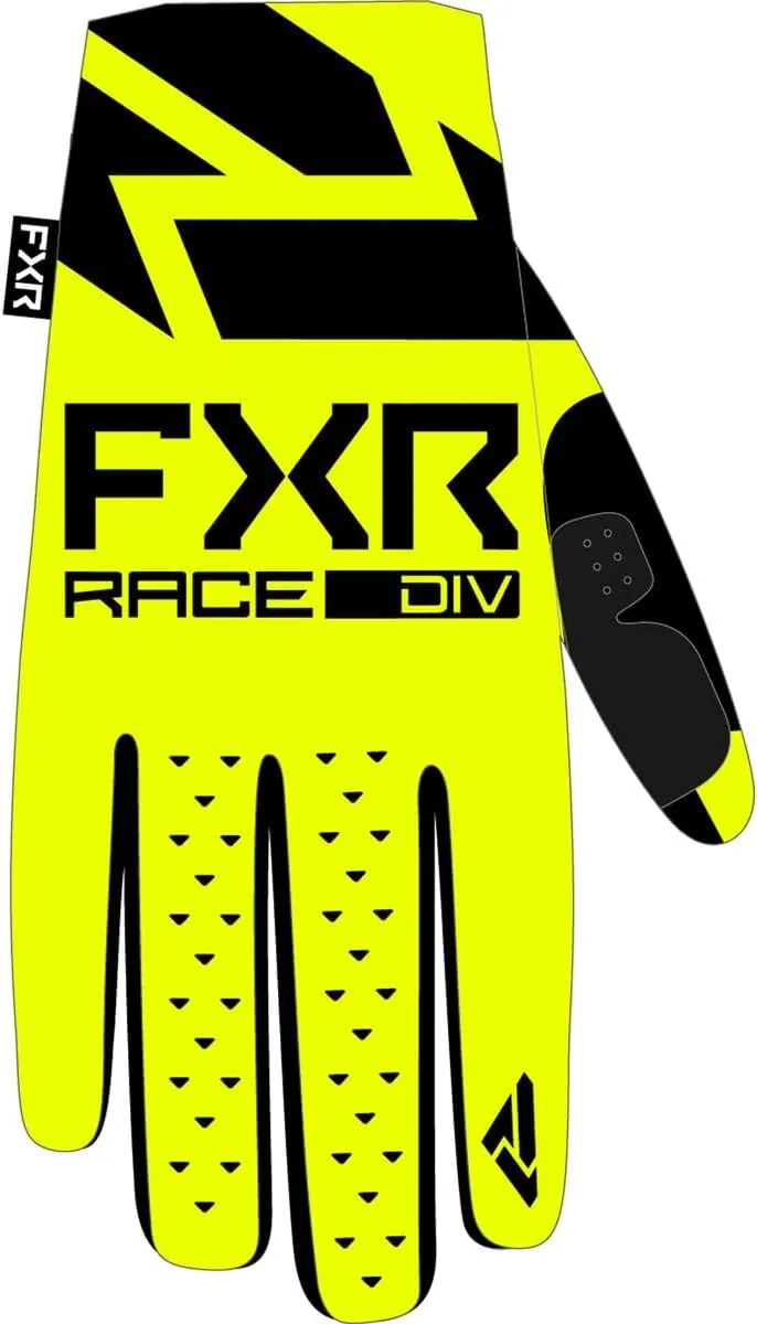 FXR Pro-Fit Lite MX Gloves Slip On Secure Fit Durable AX Suede Palm Hi-Vis