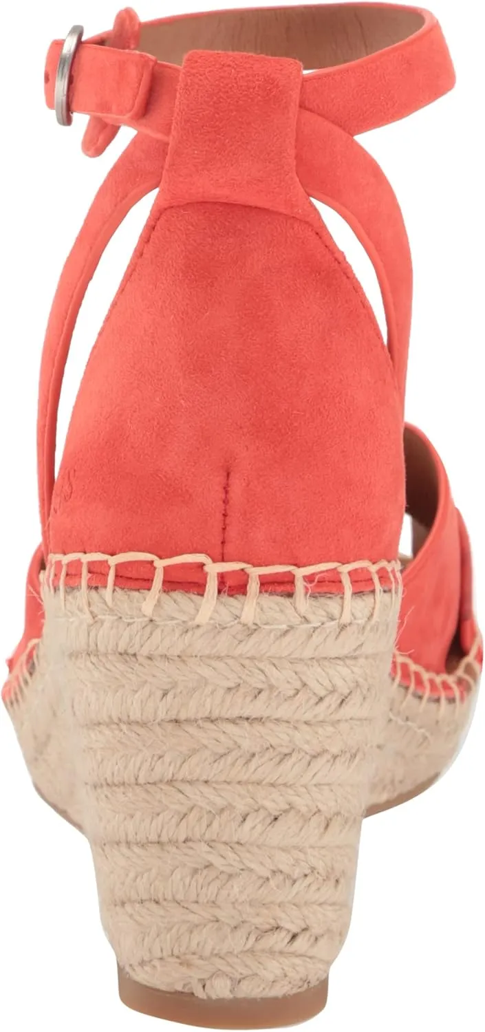 Gentle Souls by Kenneth Cole Women's Charli X Band Buckle Heeled Sandal Espadrille Wedge