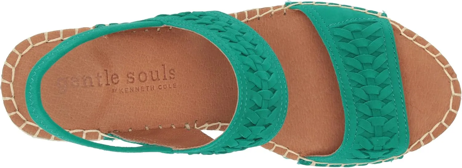 Gentle Souls by Kenneth Cole Women's Elyssa Two-Band Braid Wedge Sandal