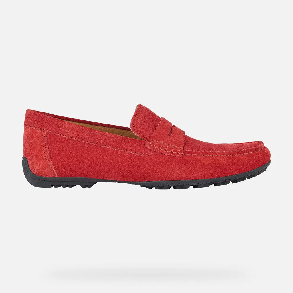 Geox Red Kosmopolis Grip Suede Loafer