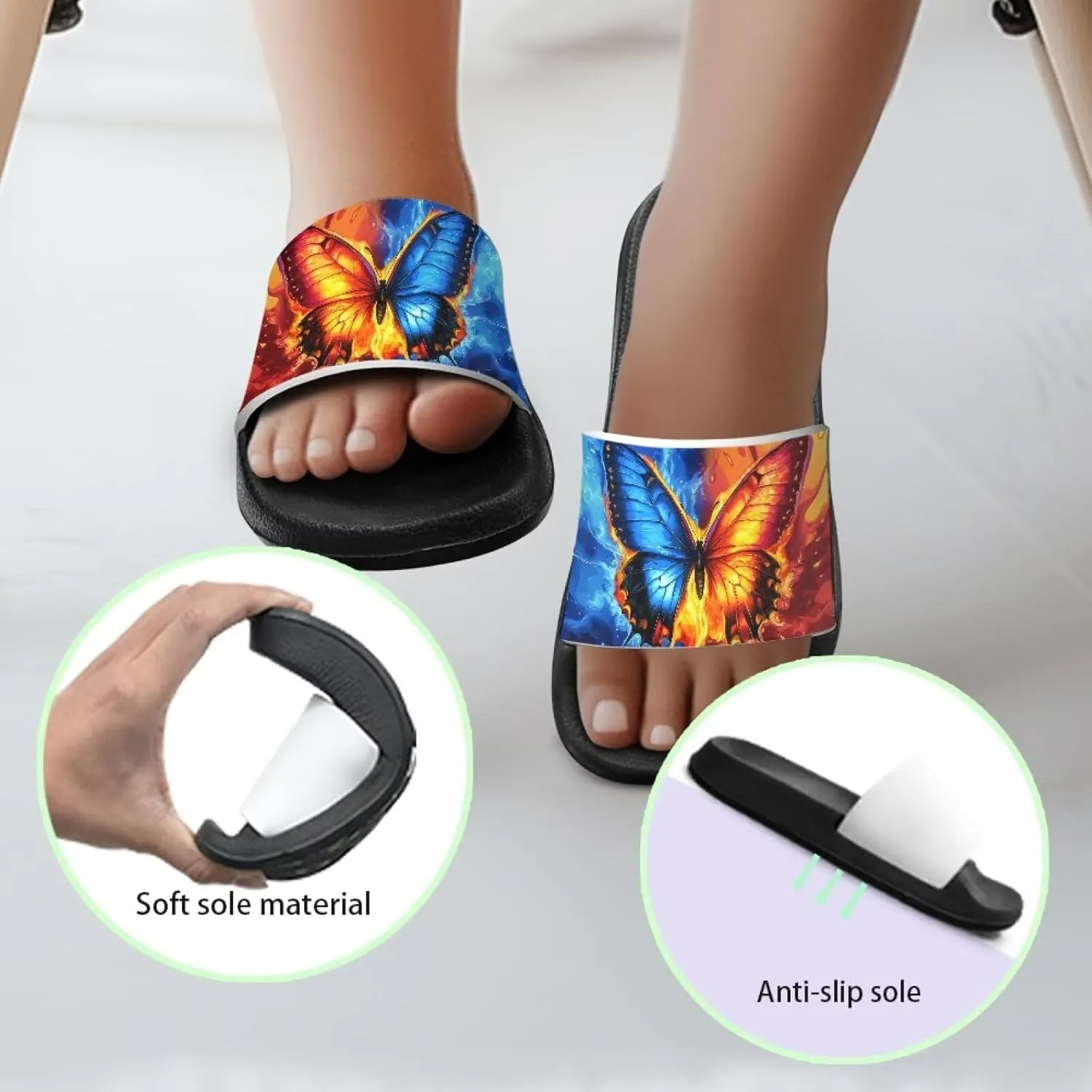 Girls Boys Slide Sandals Kids Summer Comfortable Slippers Slip On for Outdoor Beach Pool Shower Fit Little Big Kids