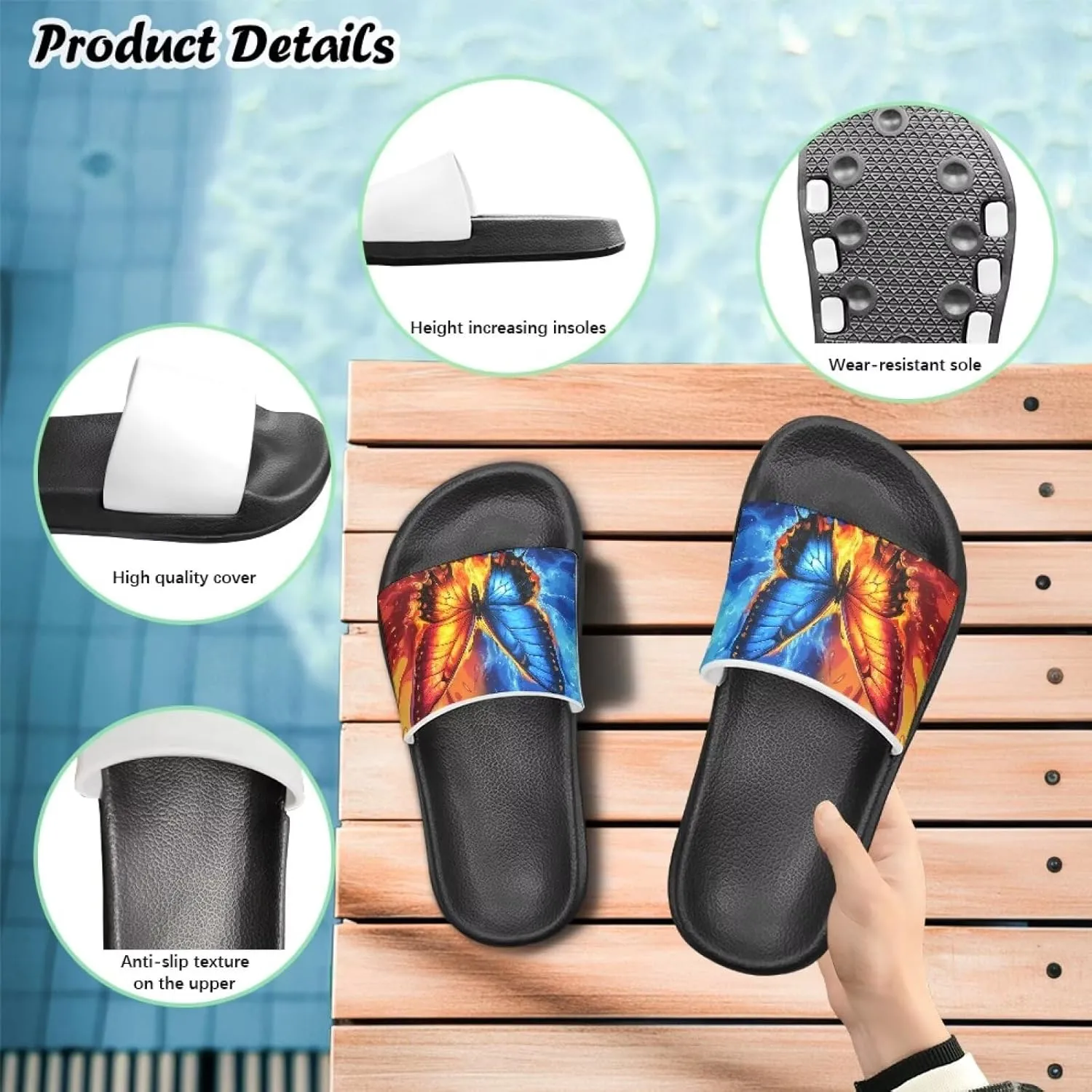 Girls Boys Slide Sandals Kids Summer Comfortable Slippers Slip On for Outdoor Beach Pool Shower Fit Little Big Kids
