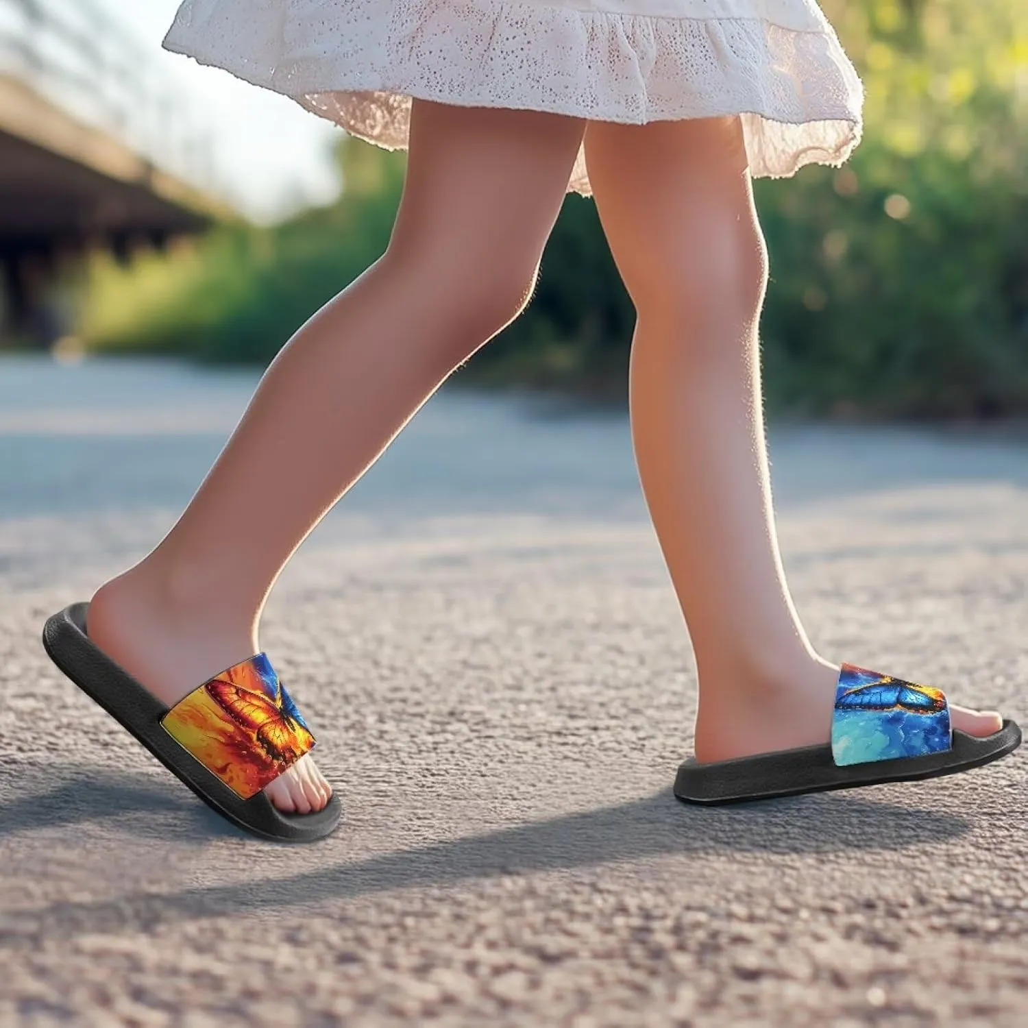 Girls Boys Slide Sandals Kids Summer Comfortable Slippers Slip On for Outdoor Beach Pool Shower Fit Little Big Kids
