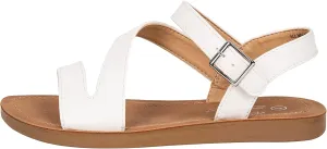 Girls Sandals Comfortable Open Toe Straps with Ankle Buckle Slide Flats Lan-2