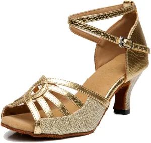 Girls Womens Latin Salsa Dance Shoes Glitter Comfortable Wedding Evening Sandals
