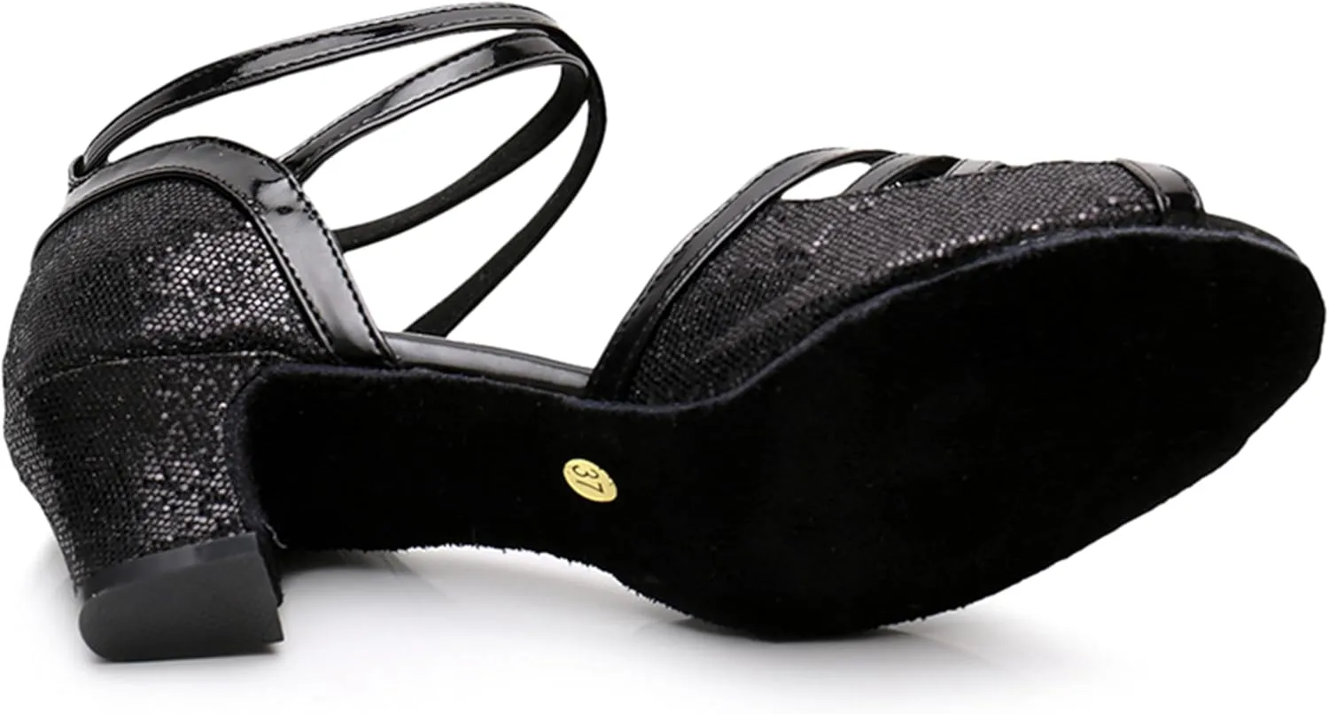 Girls Womens Latin Salsa Dance Shoes Glitter Comfortable Wedding Evening Sandals