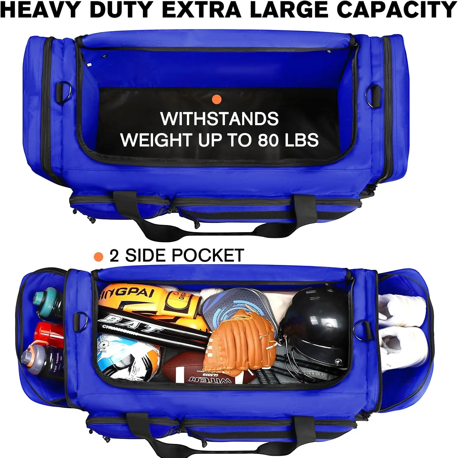 Goloni 130L Heavy Duty Large Duffle Equipment Bag,Catchers Gear Bag with Shoe Compartment,Baseball Duffle Bag