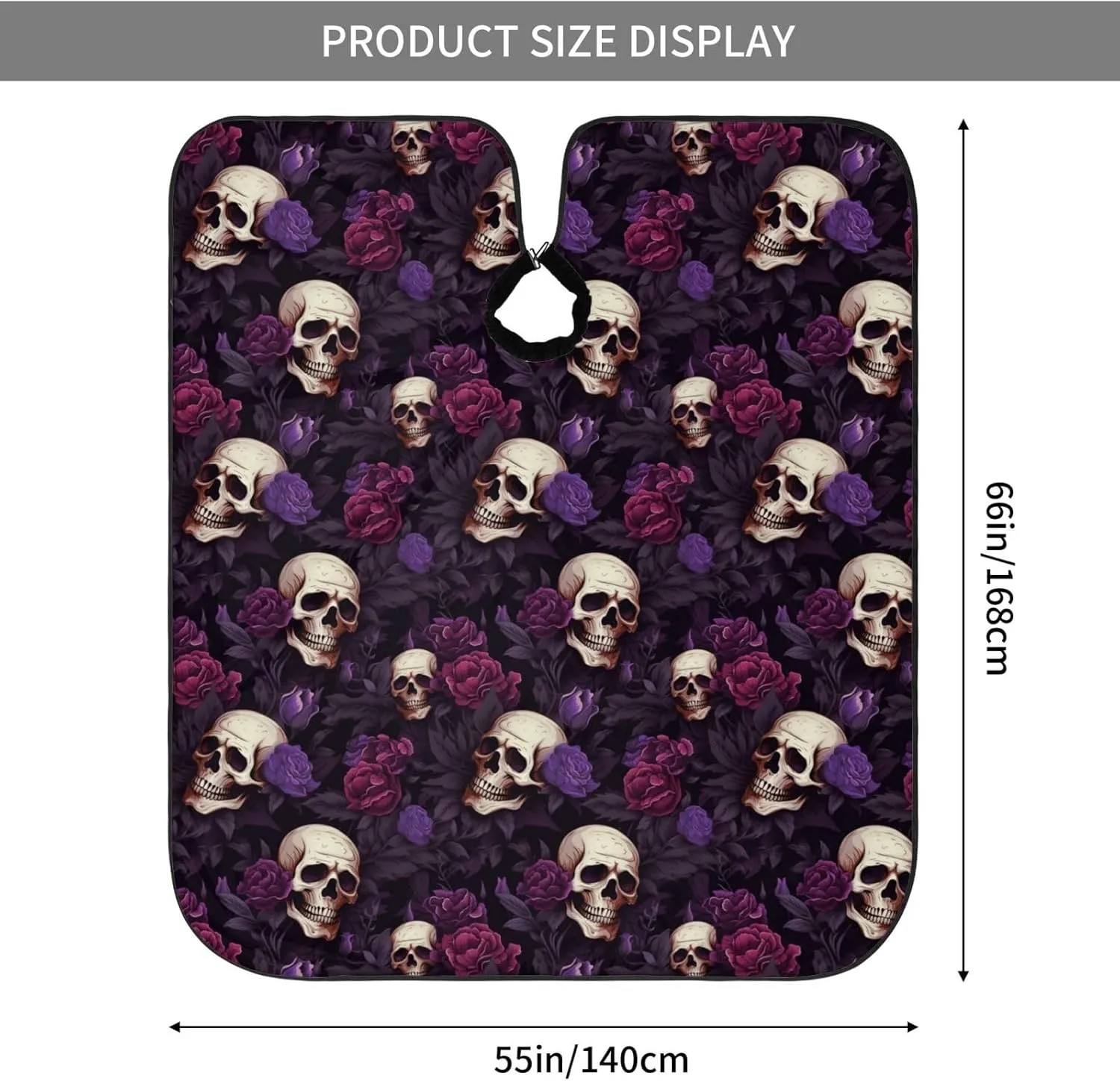 Gothic Rose Sugar Skull Barber Cape with Adjustable Buckle Hair Cutting Salon Cape for Unisex, Perfect for Hairstylists