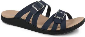 Gravity Defyer Women's GDEFY Ortal Leather Strappy Fashion Sandal - VersoShock Proven Performance Orthotic Slides