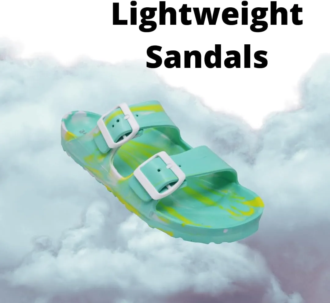 greenbox Women's Adjustable Slip-On EVA Double Buckle Slide Sandals - Lightweight and Comfortable Summer Footwear