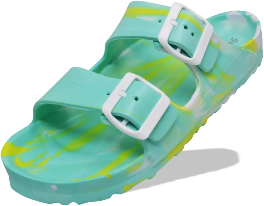 greenbox Women's Adjustable Slip-On EVA Double Buckle Slide Sandals - Lightweight and Comfortable Summer Footwear