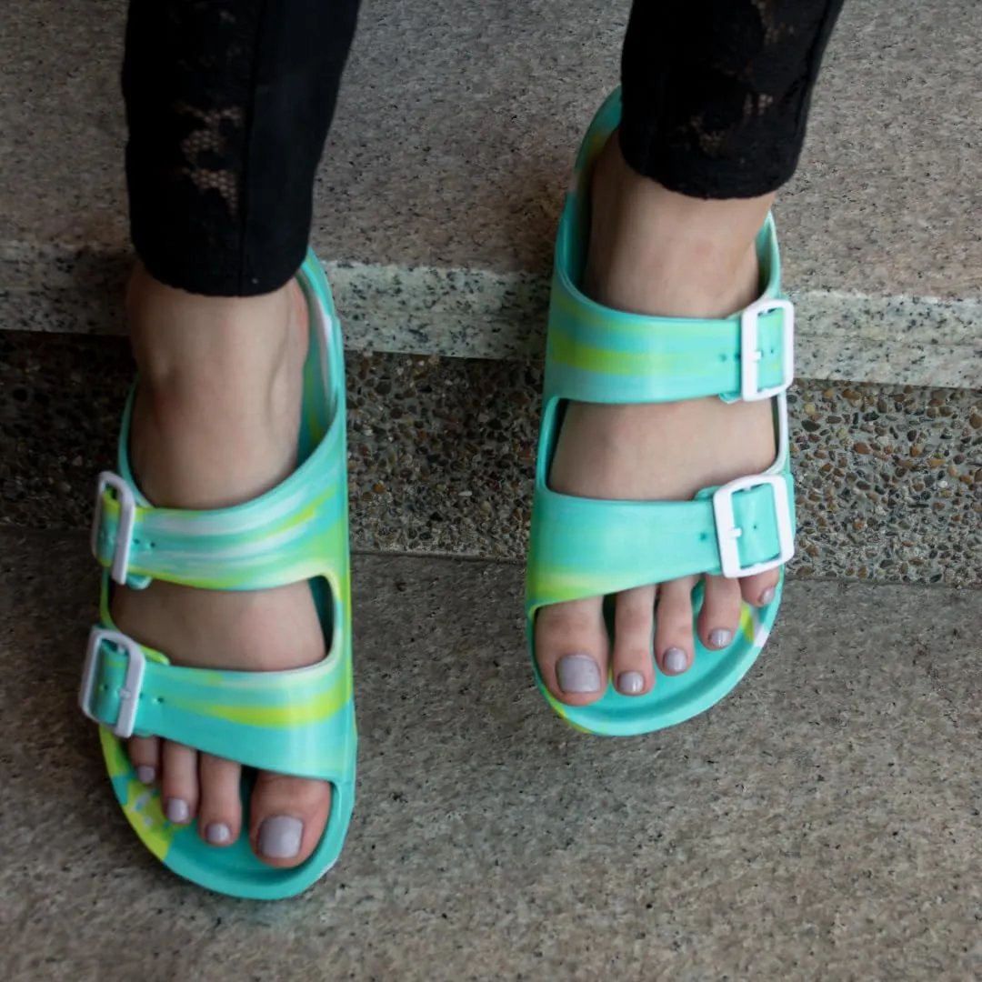 greenbox Women's Adjustable Slip-On EVA Double Buckle Slide Sandals - Lightweight and Comfortable Summer Footwear