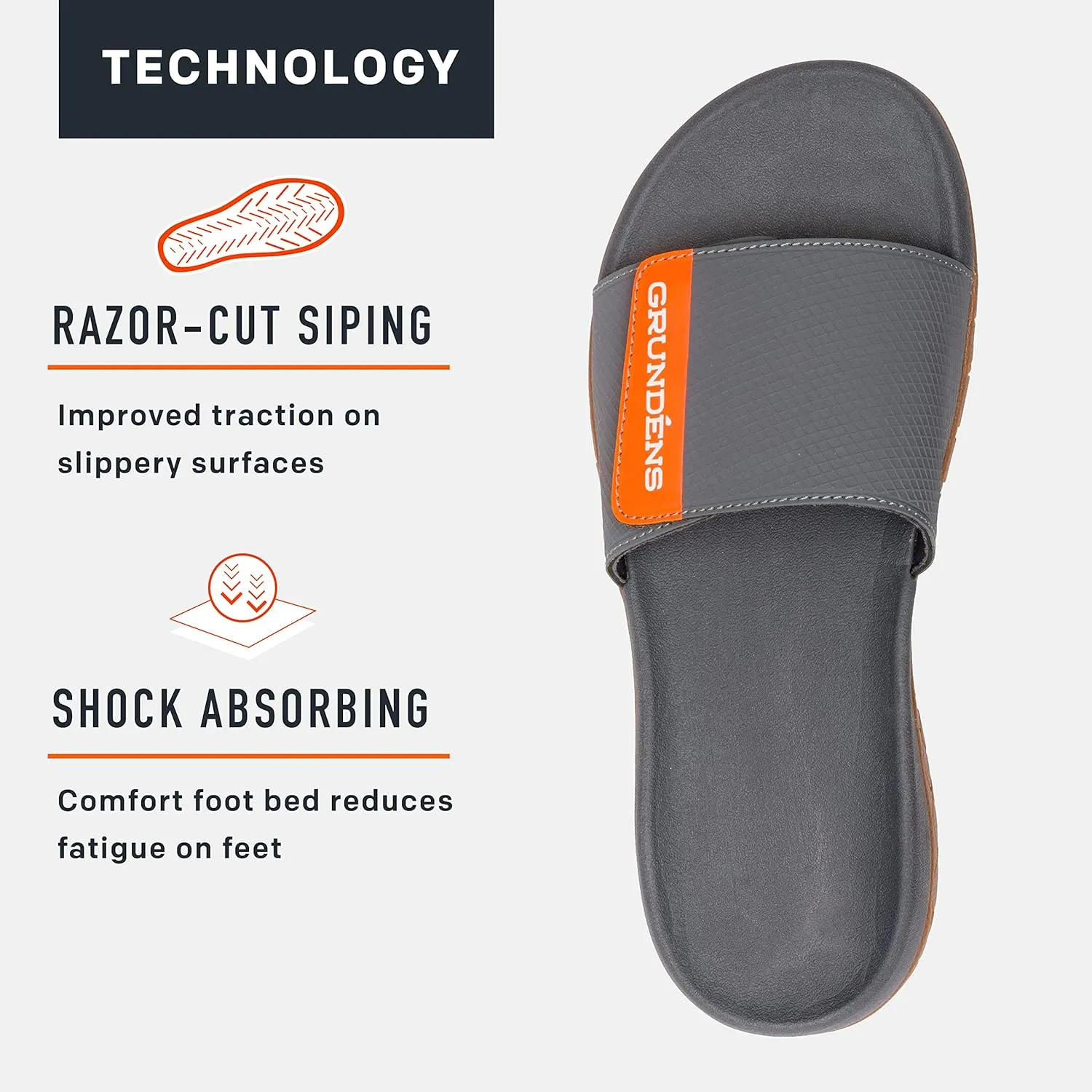 Grundéns Men's Eddy Line Slide| Comfortable, Nonslip and Water Friendly