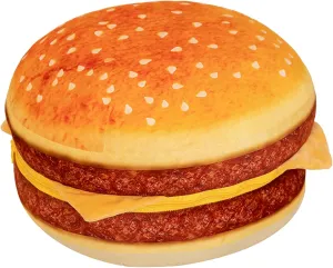 Hamburger Plush Pillow, 3D Simulation Cheeseburger Pillow Burger Plush Hugging Pillow Cushion Funny Food Plush Pillows Toy for Home Decor, 16.5inch