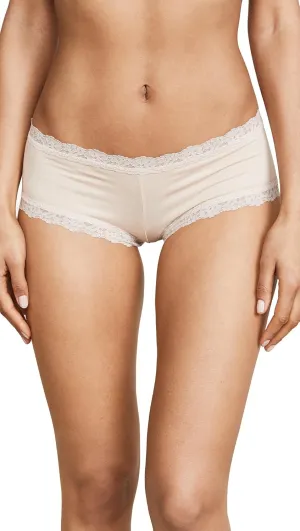 hanky panky Women's Organic Cotton Boyshort W/Lace