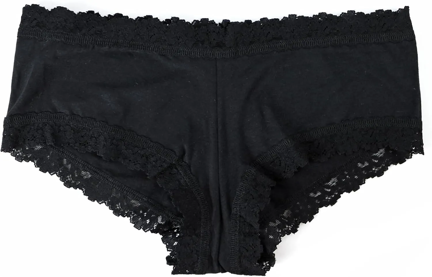 hanky panky Women's Rolled Organic Cotton Boyshort with Lace