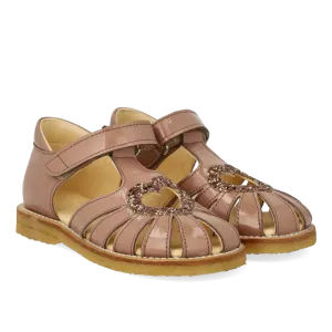 Heart sandal with a sparkling glitter heart