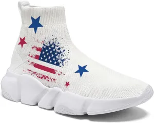 Hetios Men’s Graffiti Shoes July Fourth - Sock Sneakers Slip on Athletic Running Shoe Plus Size 7-15