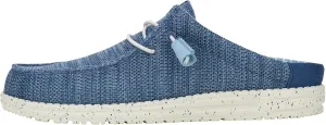 HEYDUDE Wally Slip Stretch Sox Faded Denim/Sargasso Blue Size 11, Men’s Shoes, Men's Slip-on Loafers, Comfortable & Light-Weight
