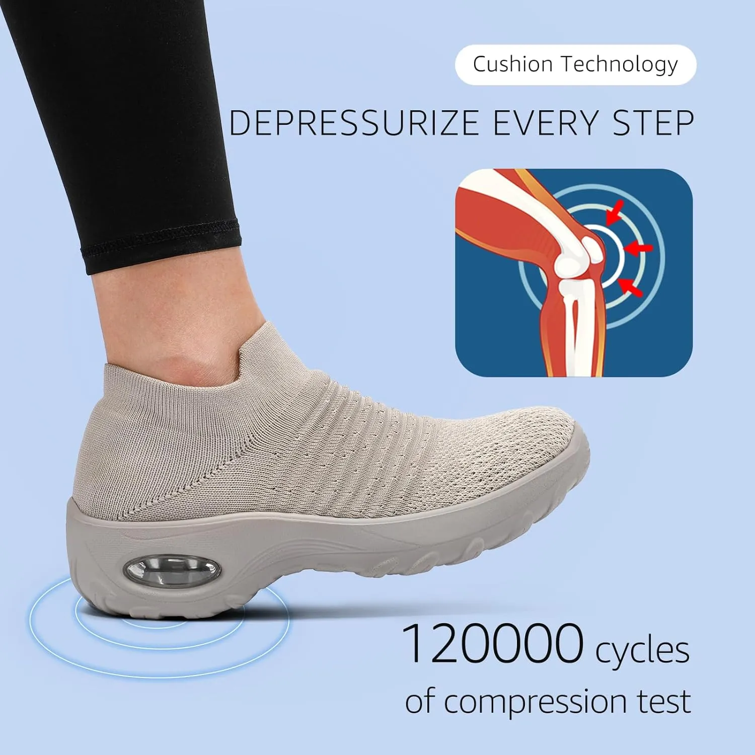 HKR Women’s Walking Shoes with Arch Support Lightweight Slip On Sneakers for Plantar Fasciitis