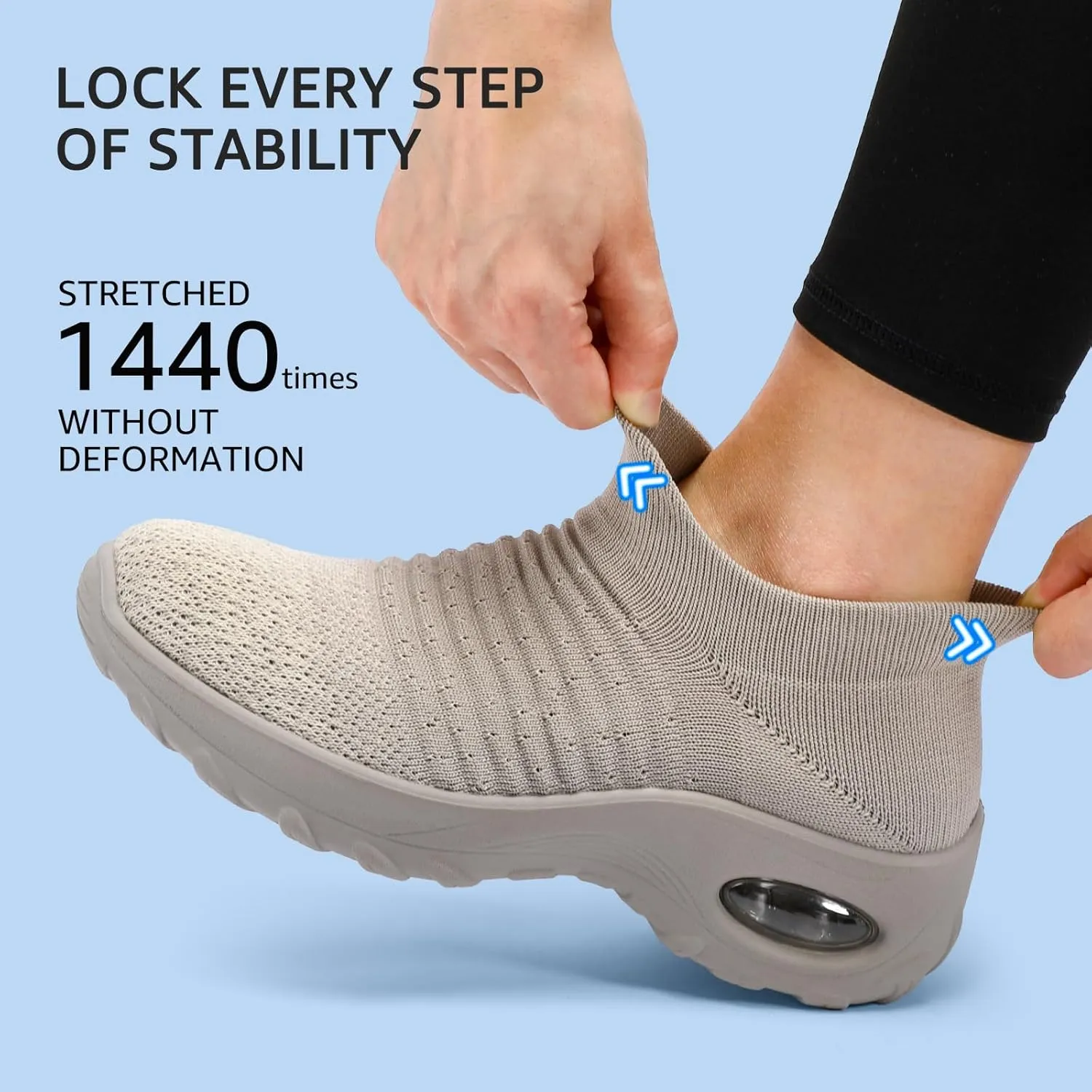 HKR Women’s Walking Shoes with Arch Support Lightweight Slip On Sneakers for Plantar Fasciitis
