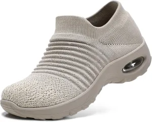 HKR Women’s Walking Shoes with Arch Support Lightweight Slip On Sneakers for Plantar Fasciitis