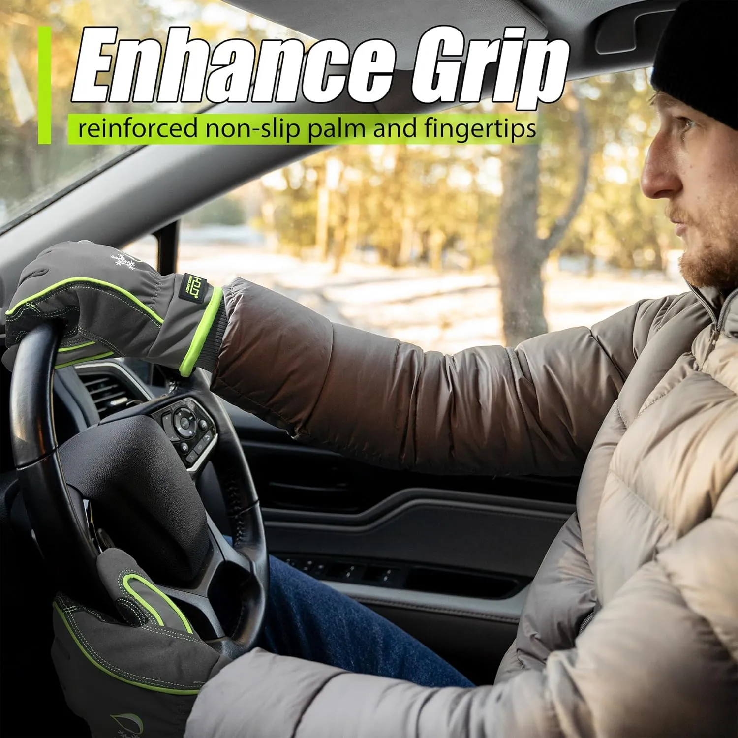 HLDD HANDLANDY Waterproof & Windproof Winter Gloves for Men Women, Touchscreen Thermal Gloves for Cold Weather, Ski Snowboard Work Gloves