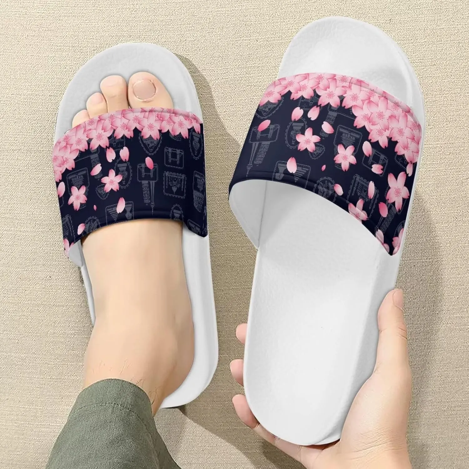 House Slippers for Women Comfortable Indoor Outdoor Non-Slip EVA Shower Shoes Summer Slides for Pool Beach SizeUS 6-13.5