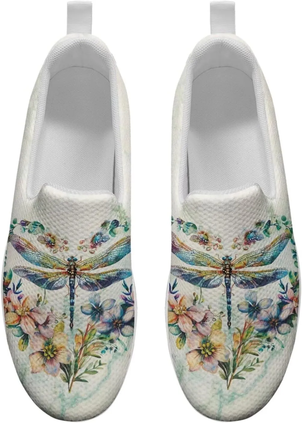 Howilath Insects Print Walking Sneakers Women Comfort Platform Shoes Rocking Shoes Slip-on Lightweight Athletic Footwear