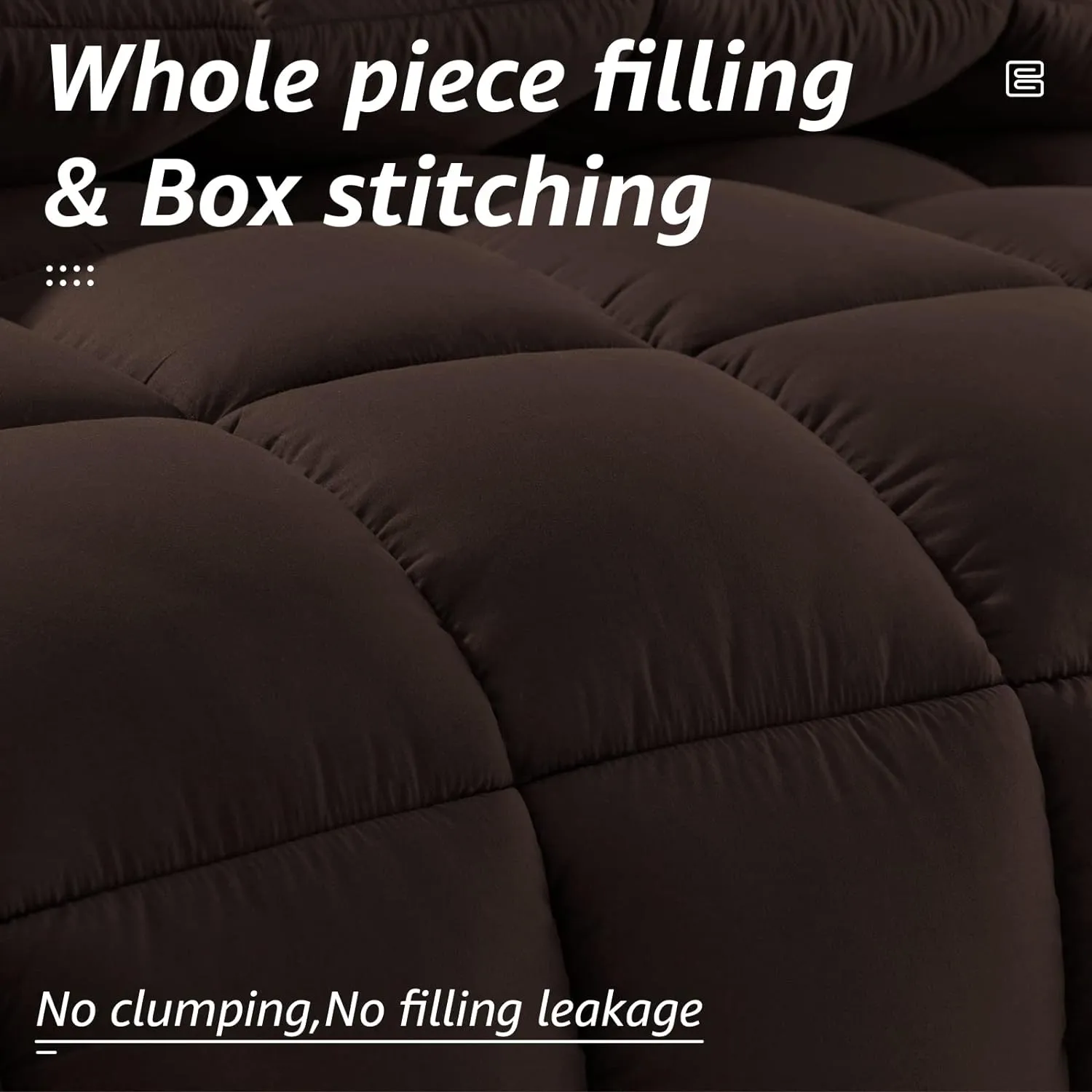 HYLEORY All Season King Size Bed Comforter - Cooling Down Alternative Quilted Duvet Insert with Corner Tabs - Winter Warm - Machine Washable - Brown