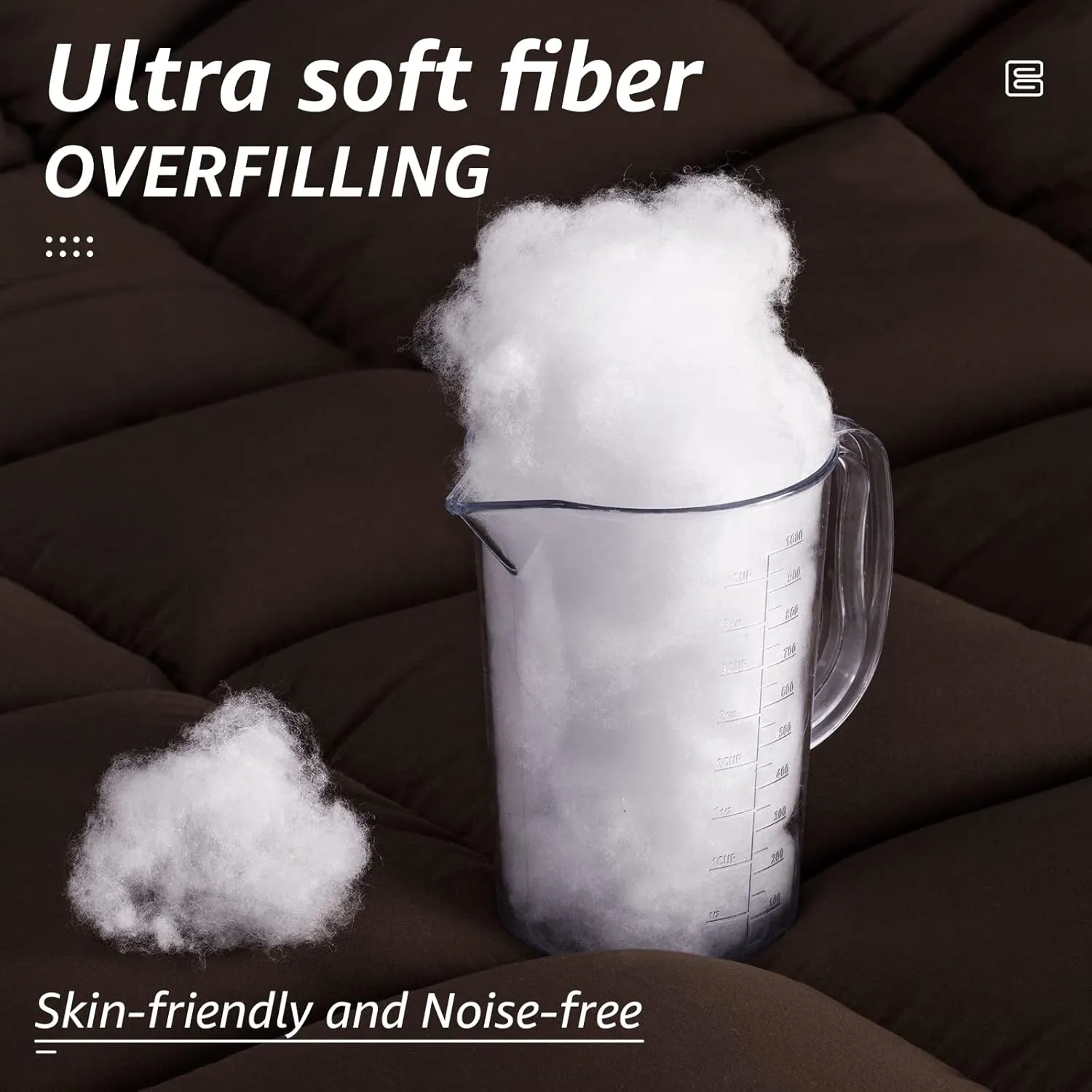 HYLEORY All Season King Size Bed Comforter - Cooling Down Alternative Quilted Duvet Insert with Corner Tabs - Winter Warm - Machine Washable - Brown