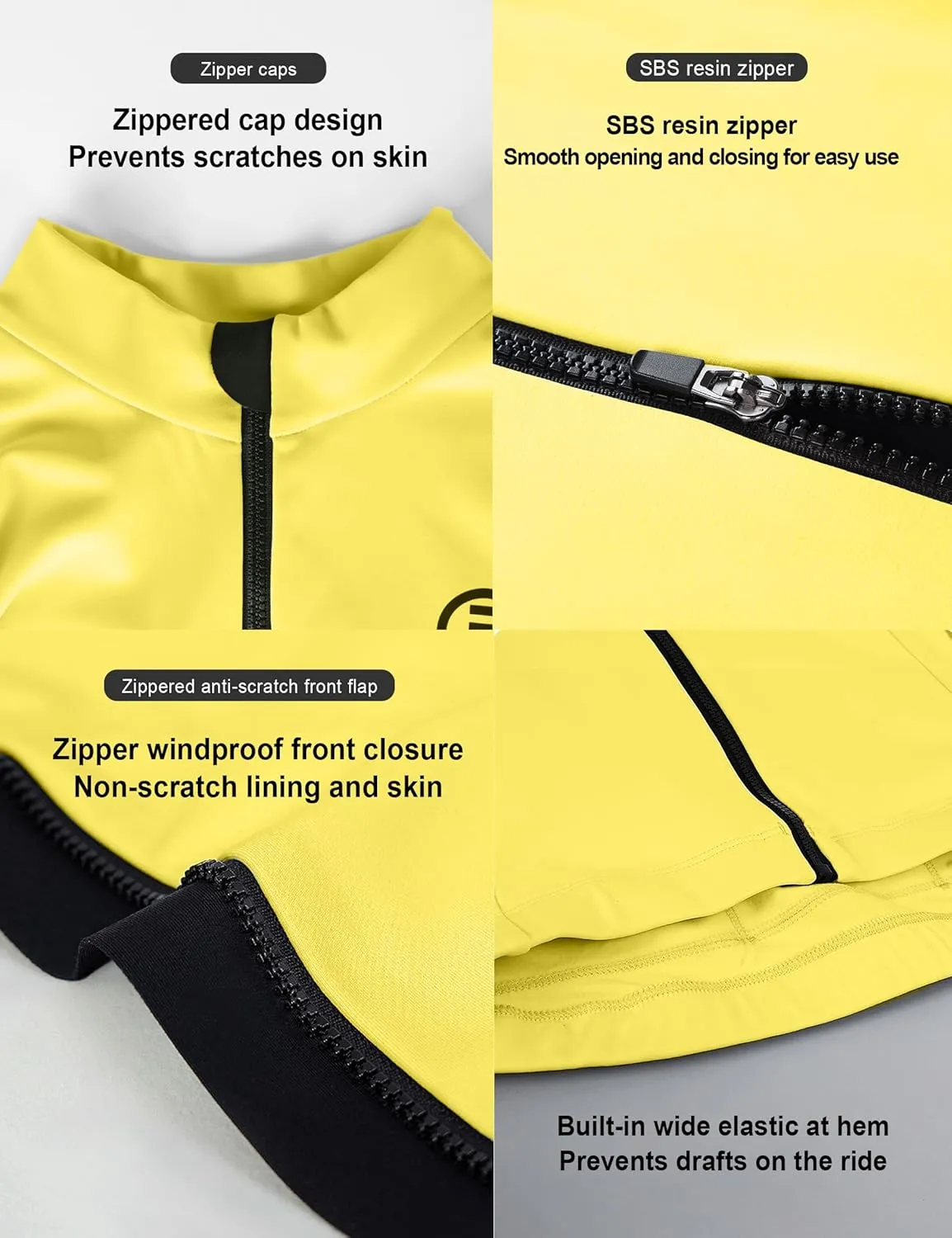 INBIKE Men's Cycling Jersey Winter Thermal Windproof Bike Jersey Long Sleeve Fleece Cycling Jacket with 3 Rear Pockets