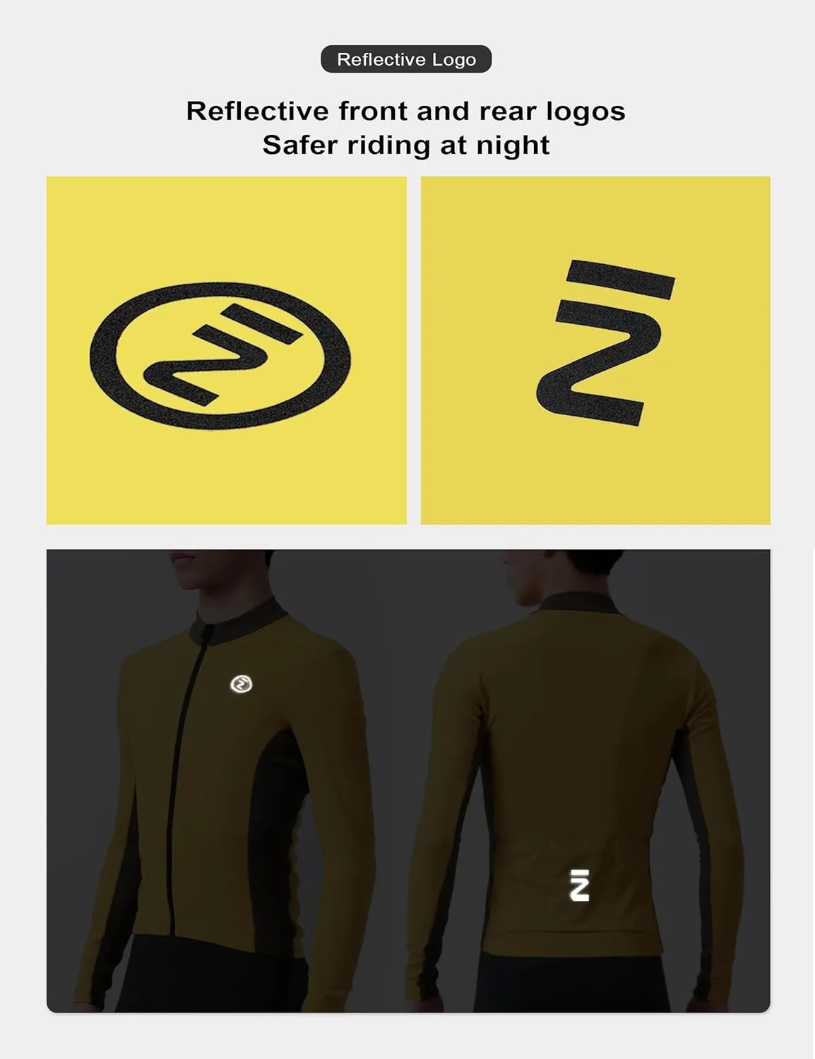 INBIKE Men's Cycling Jersey Winter Thermal Windproof Bike Jersey Long Sleeve Fleece Cycling Jacket with 3 Rear Pockets