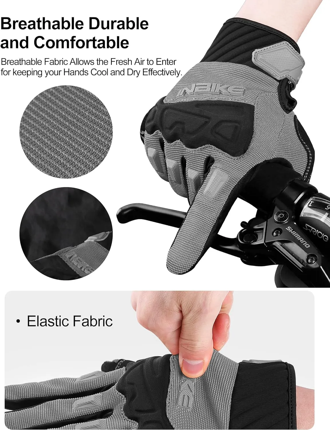 INBIKE Mountain Bike Gloves for Men Knuckle Guard Padded Men's Cycling Gloves Breathable for MTB Motocross Racing Dirtbike