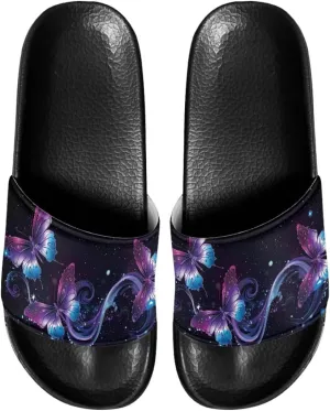 INSTANTARTS Women's Slide Sandals Non-slip Comfortable Bathroom Shower Slippers Slip-on Flip Flops
