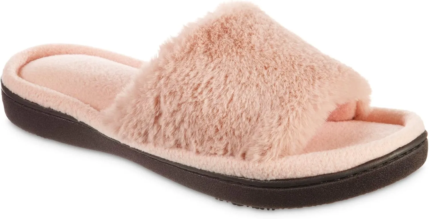 isotoner Womens Faux Fur Laurel Slide