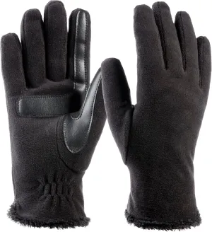 isotoner womens Stretch Fleece Gloves With Microluxe Lining and Smart Touch Technology